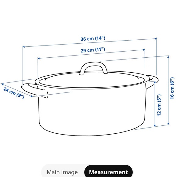 IKEA VARDAGEN Blue Enamel Pot 5.3 Qt Dutch Oven Casserole Dish Discontinued - Picture 4 of 14